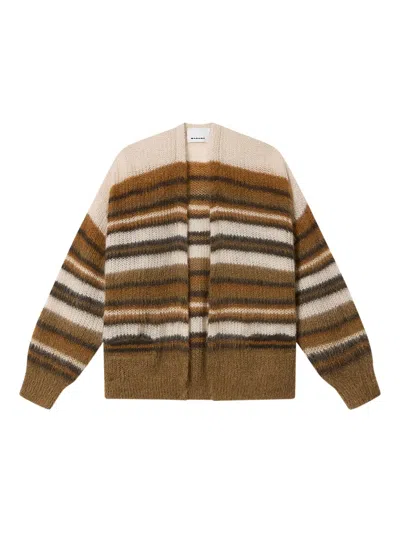 Isabel Marant Danah Striped Cardigan In Brown