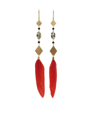 Isabel Marant Dancing Feather Earrings In Gold