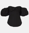 Isabel Marant Daniela Convertible Off-the-shoulder Hemp-blend Top In Black
