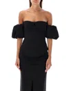 Isabel Marant Daniela Convertible Off-the-shoulder Hemp-blend Top In Black