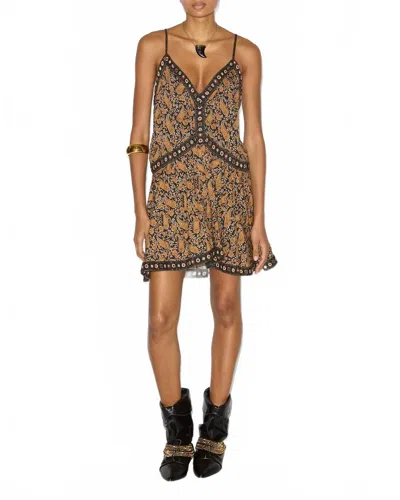 Isabel Marant Danielle Mini Dress In Multi In Brown