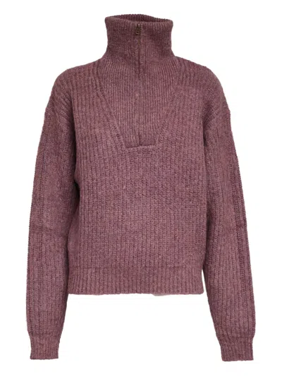 Isabel Marant Danita Half-zip Sweater In Purple