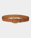 Isabel Marant Dara Large Buckle Leather Belt In Brown