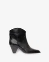 Isabel Marant Darizo Texan Ankle Boots In Black Leather In Black