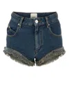 Isabel Marant Dark Blue Denim Eneidao Shorts In Fadedblue