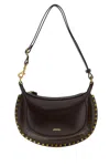 Isabel Marant Dark Brown Leather Oskan Moon Shoulder Bag In Brown