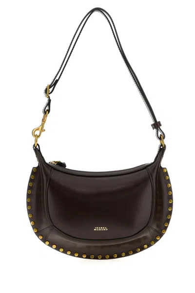 Isabel Marant Dark Brown Leather Oskan Moon Shoulder Bag