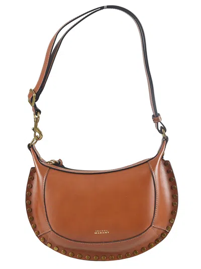 Isabel Marant Women Dark Brown Oskan Moon Shoulder Bag In Animal Print