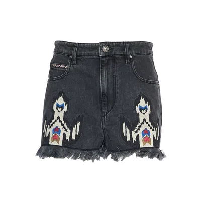 Isabel Marant Dark Grey Lesia Shorts In Black