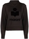 Isabel Marant Dark Grey Moby Logo Sweatshirt In Grey