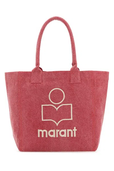 Isabel Marant Dark Pink Cotton Small Yenky Shopping Bag In Berry