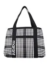 Isabel Marant Striped Pattern Top Handle Bag In Black
