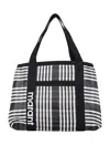 Isabel Marant Striped Pattern Top Handle Bag In Black