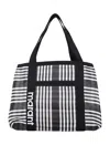 Isabel Marant Striped Pattern Top Handle Bag In Black White
