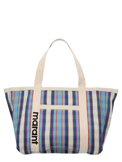 Isabel Marant Darwen Plaid Pattern Lightweight Nylon Tote Bag In Multi