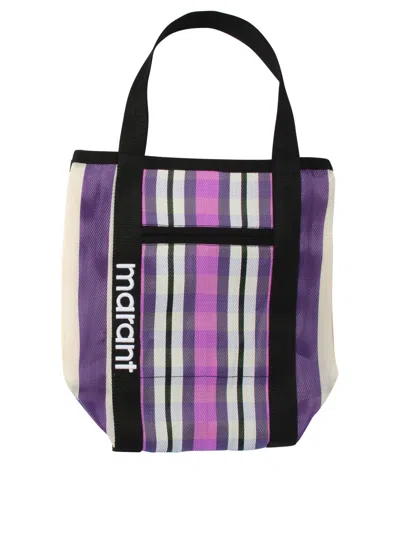 Isabel Marant Striped Pattern Top Handle Bag In Purple