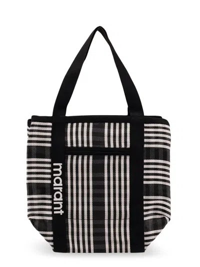 Isabel Marant Women Darwen Shoulder Bag With Striped Motif In Black