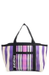 Isabel Marant Darwen Stripe Jacquard Tote In Purple