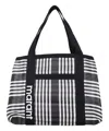 Isabel Marant Striped Pattern Top Handle Bag In Black