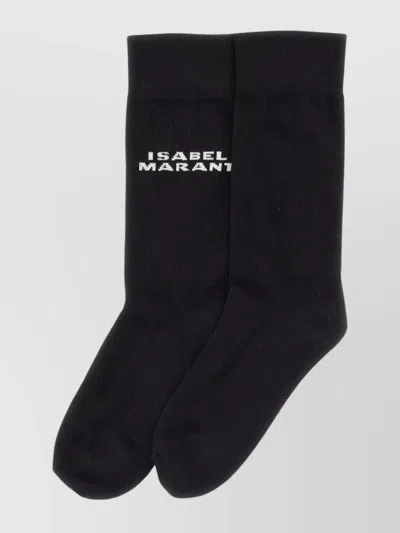 Isabel Marant "dawi" Ribbed Cuffs Socks In Black