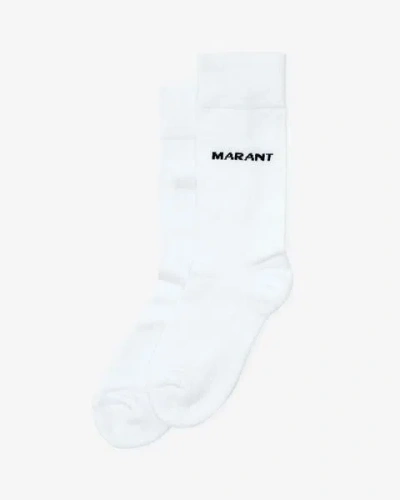 Isabel Marant Logo Socks In White