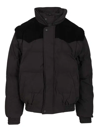 Isabel Marant Marant Dawson Short Puffer Jacket In Cotton And Velvet In Black