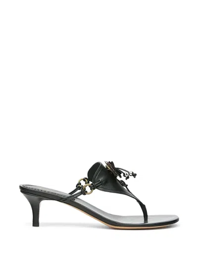 Isabel Marant Decorated Anerya Leather Sandals In Black