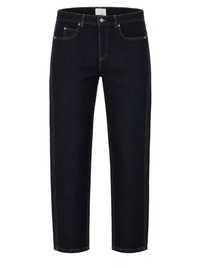 Isabel Marant Deep Blue Cotton Denim Trousers With Classic Five-pocket Design In Black