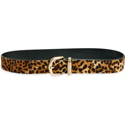 Isabel Marant Dela Bombed Genuine Calf Hair Belt In Leopard
