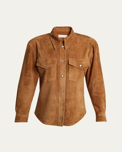 Isabel Marant Delcia Suede Jacket In Brown