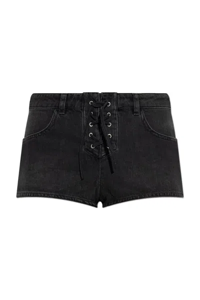 Isabel Marant Delma Faded Denim Shorts In Black