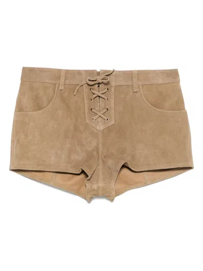 ISABEL MARANT DELMA LEATHER SHORTS