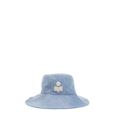 Isabel Marant Delya Logo Embroidered Bucket Hat In Blue