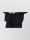Isabel Marant Denim And Faux Fur Jacket With Sherpa Collar In Black