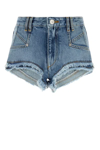 Isabel Marant Women Denim Eneidala Shorts In Blue