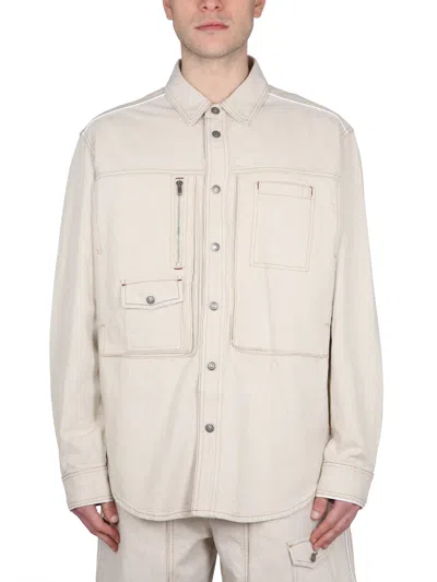 Isabel Marant Multiple-pockets Shirt Jacket In Powder