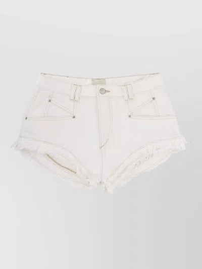 Isabel Marant Denim Shorts Belt Loops Back Pockets In Neutral