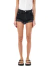 Isabel Marant Eneidao Denim Shorts In Faded Black