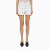 Isabel Marant Lesia Frayed Perforated Denim Shorts In White