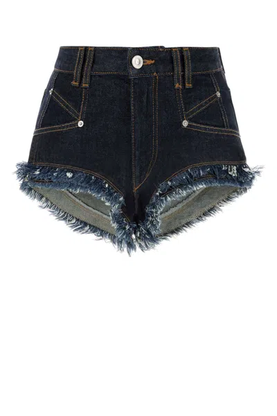 Isabel Marant Denim Shorts With Relaxed Fit In Blue