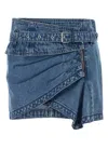 Isabel Marant Asymmetric Hem Mini Skirt Featuring Pockets In Blue