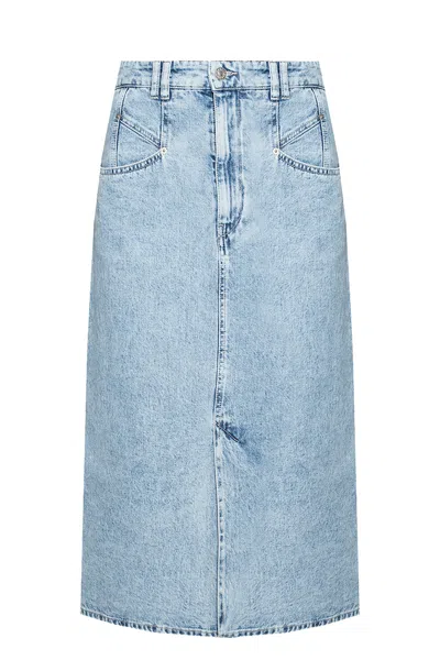Isabel Marant Midi Denim Skirt In Blue