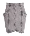 Isabel Marant Denim Skirt In Gray