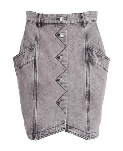 Isabel Marant Denim Skirt In Gray