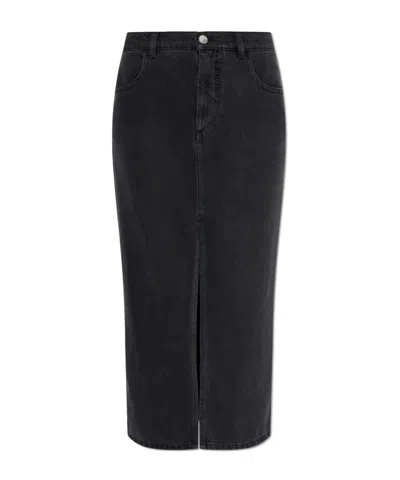 Isabel Marant Denim Skirt With Belt Loop In Black