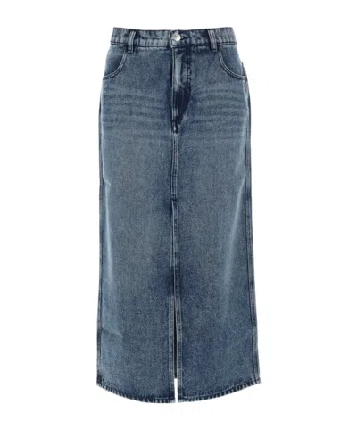 Isabel Marant Denim Skirt With Belt Loop In Blue