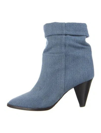 Pre-owned Isabel Marant Denim Slouch Boots In Blue