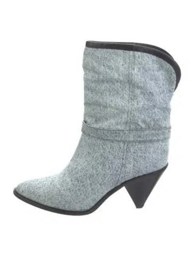 Pre-owned Isabel Marant Denim Western Boots In Blue