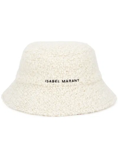 Isabel Marant Denji Faux Shearling Bucket Hat In Cream