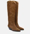 Isabel Marant Denvee 40 Suede Knee-high Boots In Multi